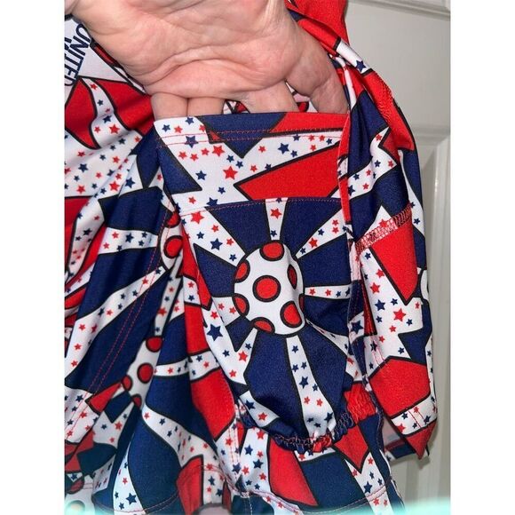 Pickleball Bella Women's XL Skort Stars Red White Blue A-Line Short - Picture 5 of 9